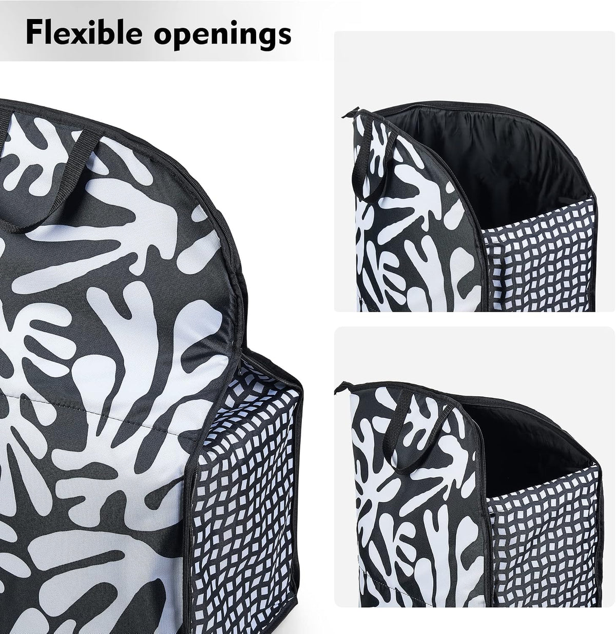 JOMOLA Collapsible Laundry Hamper 75L Large Fabric Foldable Laundry Basket Dirty Clothes Laundry Bag with Handles for Family College Dorm Storage Organizer (Black)