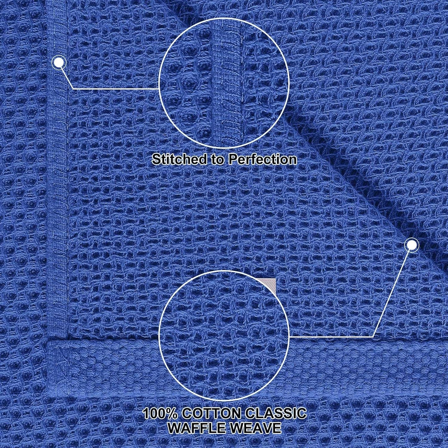 Homaxy 100% Cotton Kitchen Towels and Dishcloths Set, 12 x 12 Inches and 13 x 28 Inches, Set of 8 Bulk Kitchen Towels Set, Ultra Soft Absorbent Dish Cloths for Washing Dishes, Blueberry