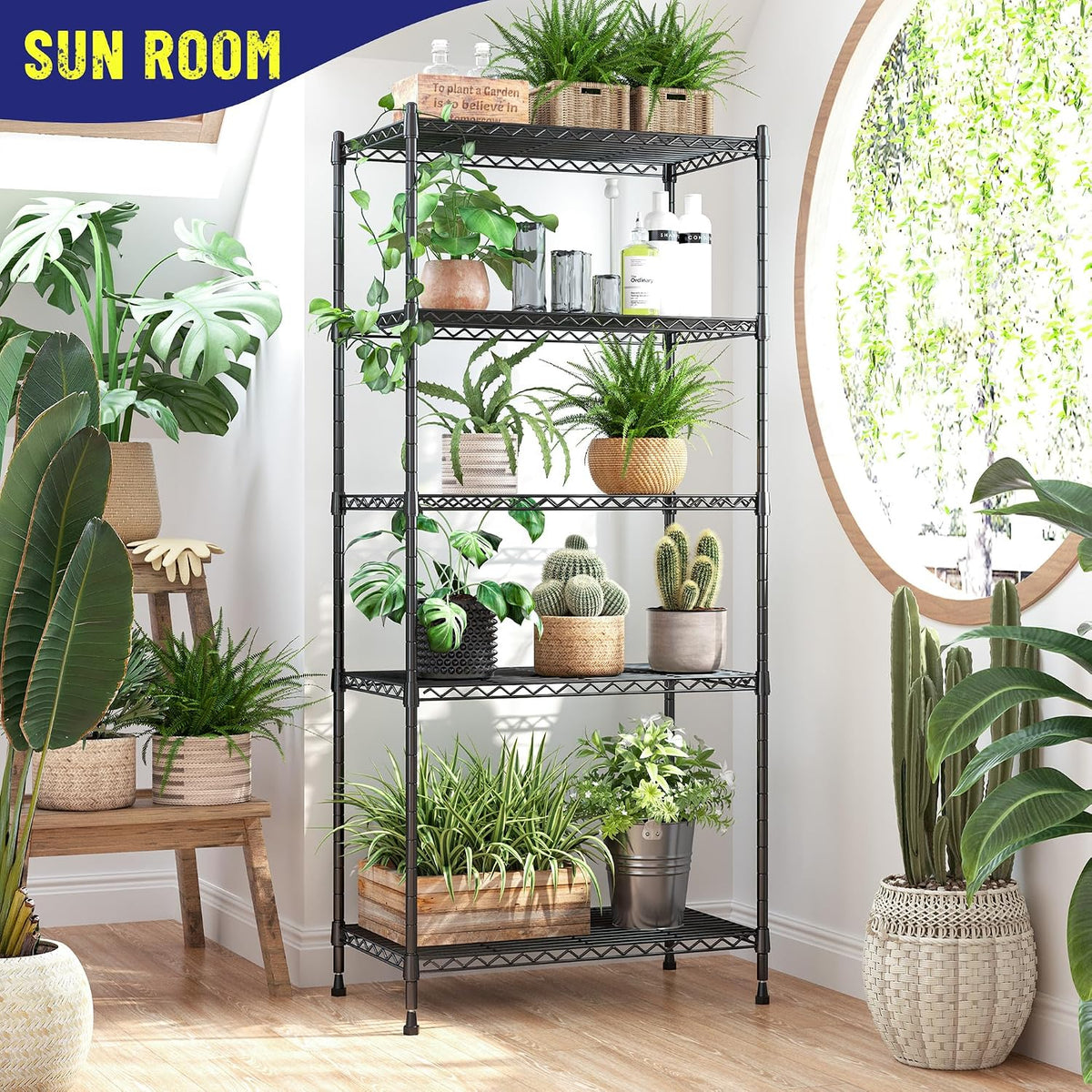 Romorgniz 5 Tier Wire Shelving Unit, 13.6"D x 21.5"W x 59.4"H, Pantry, 2PCS