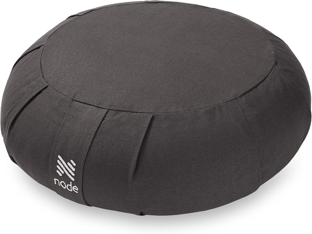 Zafu Meditation Cushion, 15" Round Buckwheat Yoga Pillow with Organic Cotton Cover