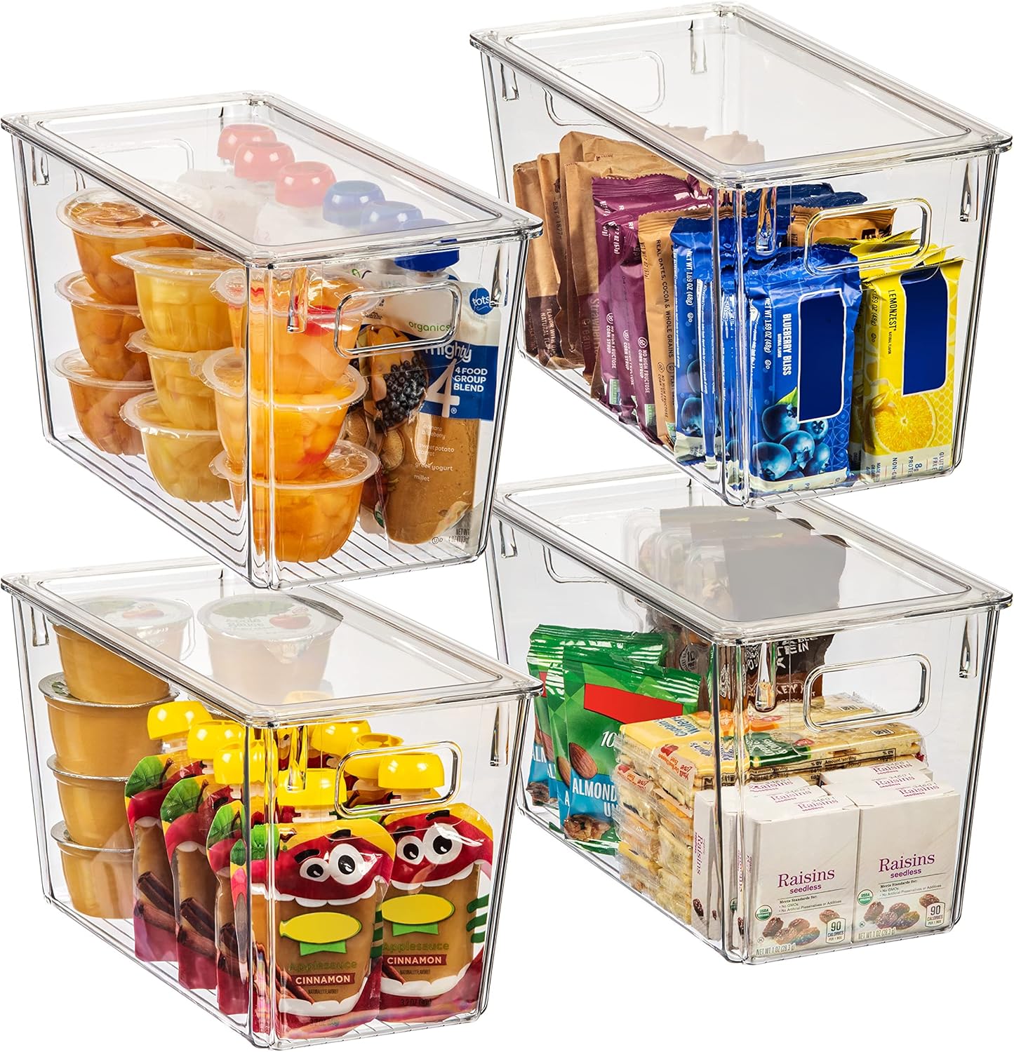 CLEARSPACE Plastic Storage Bins with Lids XL – Perfect Kitchen Organization or Pantry Storage – Fridge Organizer, Pantry Organization and Storage Bins, Cabinet Organizers