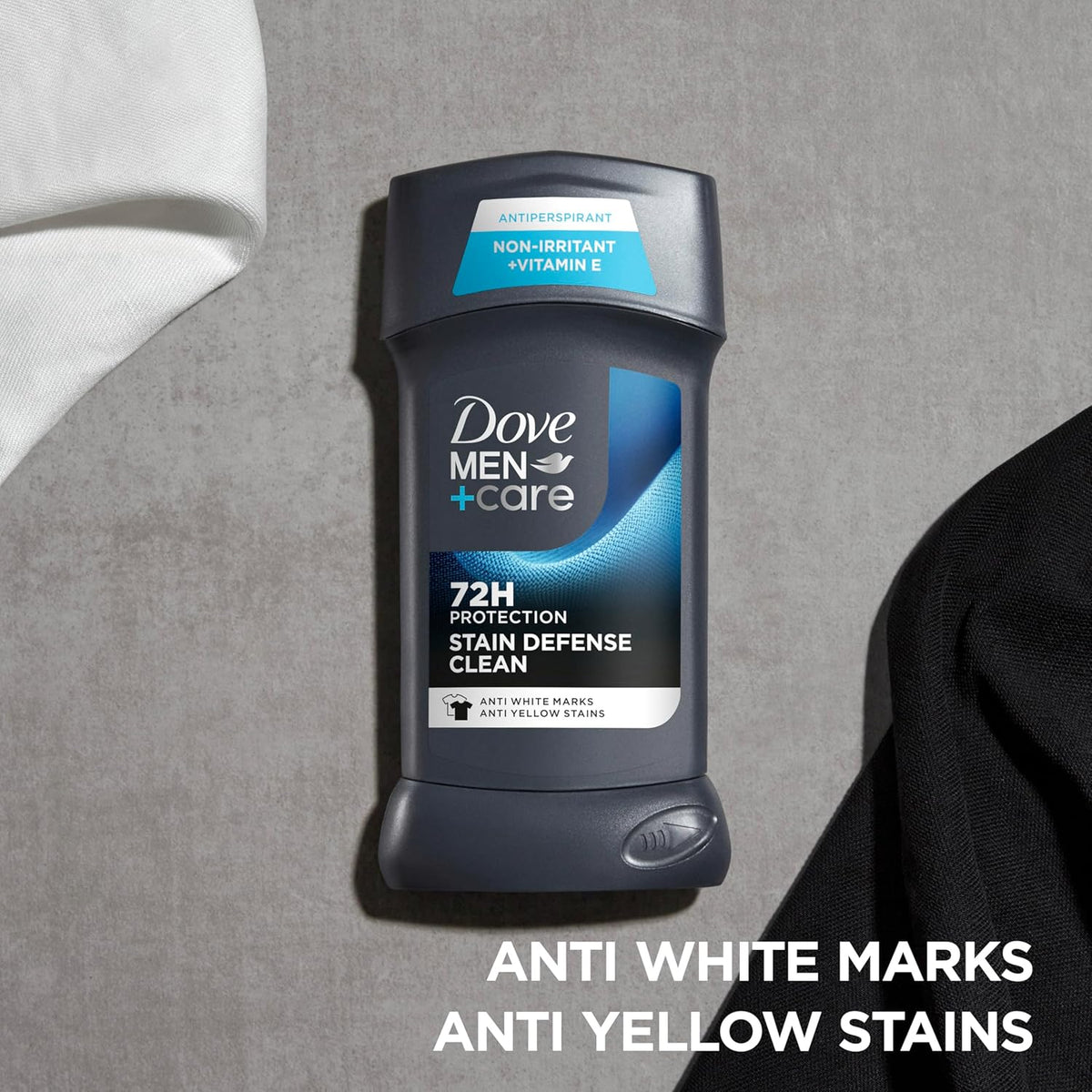 Dove Men+Care Deodorant Stick 4 Count Stain Defense Clean for Men, Anti-white Marks & Anti-yellow Stains with 72-hour Sweat and Odor Protection 2.7 oz