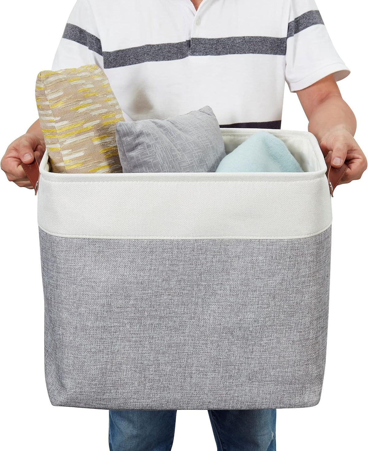DECOMOMO Extra Large Storage Baskets, 54.5L Fabric Storage Bins 3 Pack