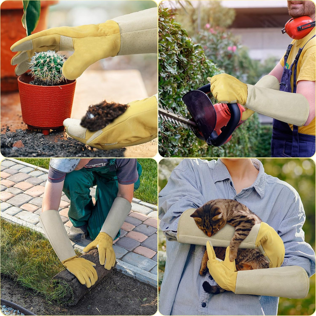 HANDLANDY Rose Pruning Gloves for Men Women, Thorn Proof Gardening Gloves
