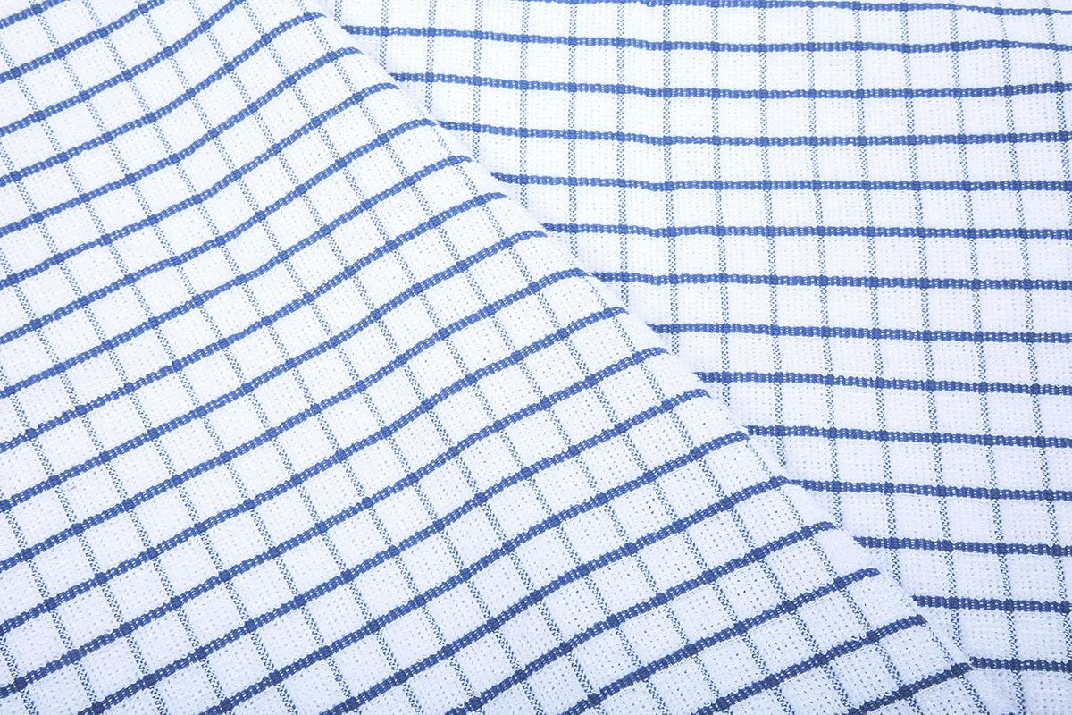 AMOUR INFINI Kitchen Towels Set of 4 - Highly Absorbent, Super Soft Terry Cotton 20x28 Inch Dish Towels with Hanging Loop - Hand & Tea Towels for Cleaning & Drying Dishes (Blue)