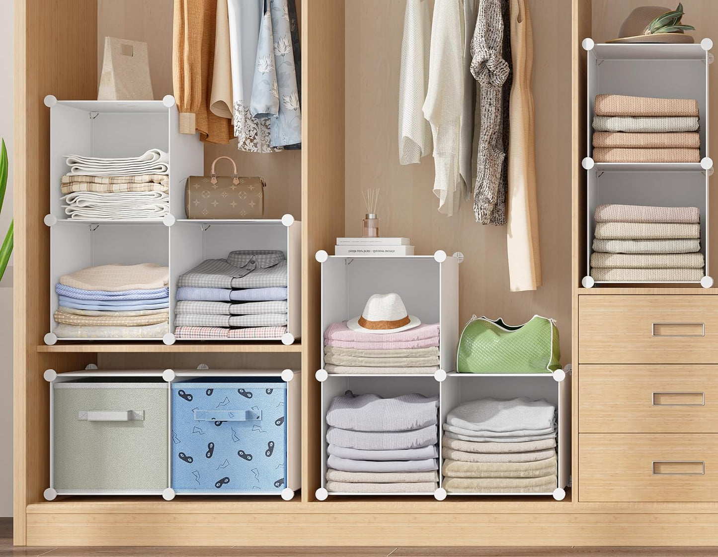 HOMIDEC 9 Cube Storage Organizer, Cubes Shelves for Living Room, Bedroom, White