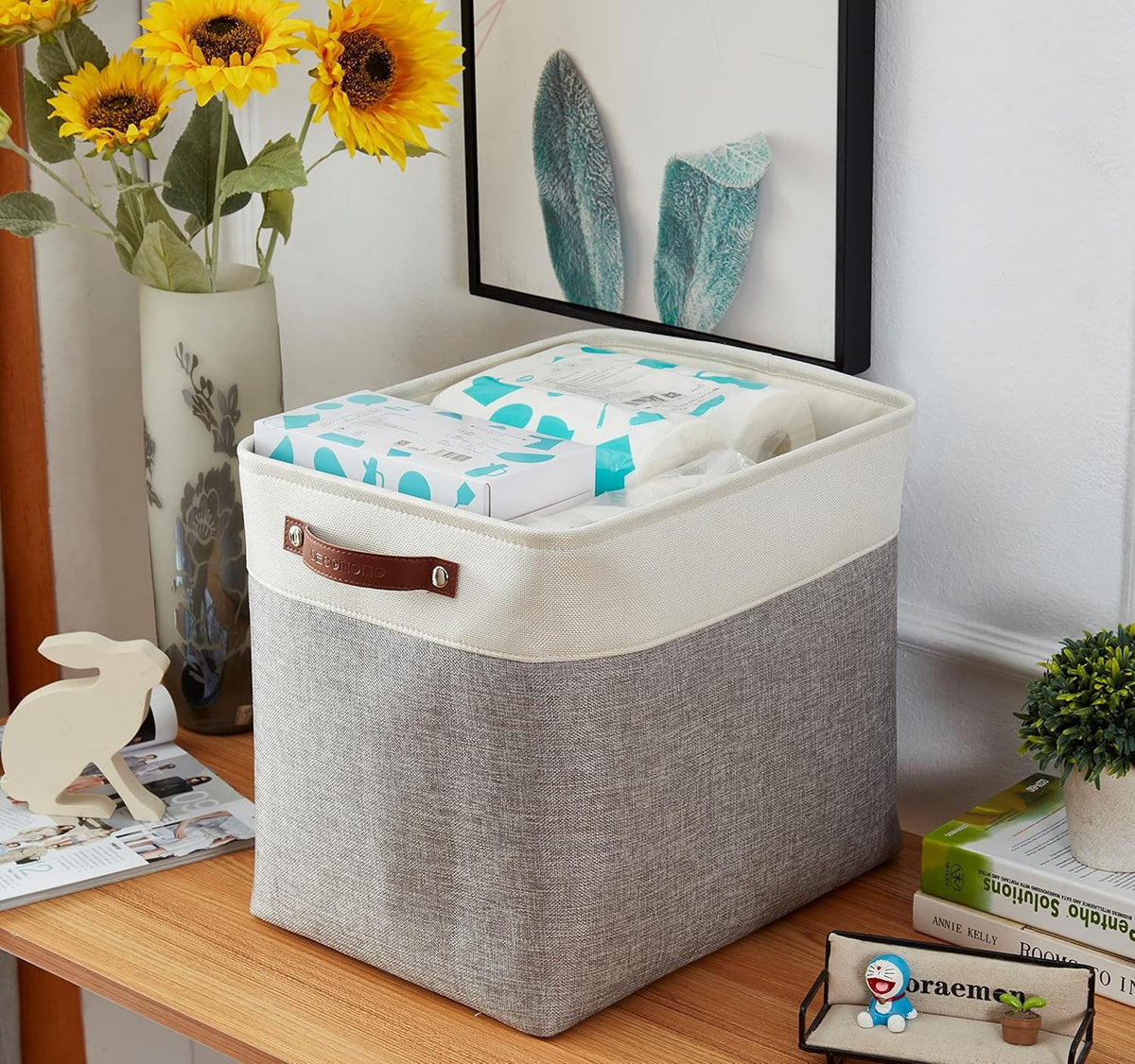 DECOMOMO Extra Large Storage Baskets, 54.5L Fabric Storage Bins 3 Pack