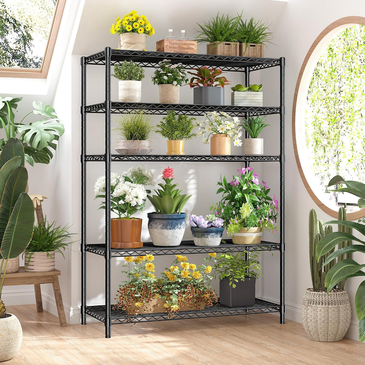 Romorgniz 5-Tier Adjustable Storage Shelves, 71"H Shelving Unit,Pantry,2PCS