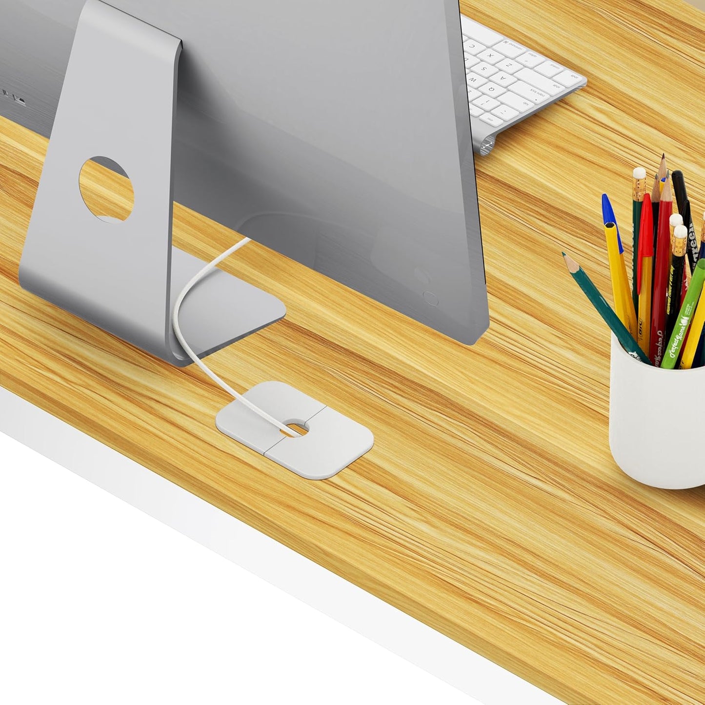 SHW 55-Inch Commercial-Grade Office Computer Desk, Oak