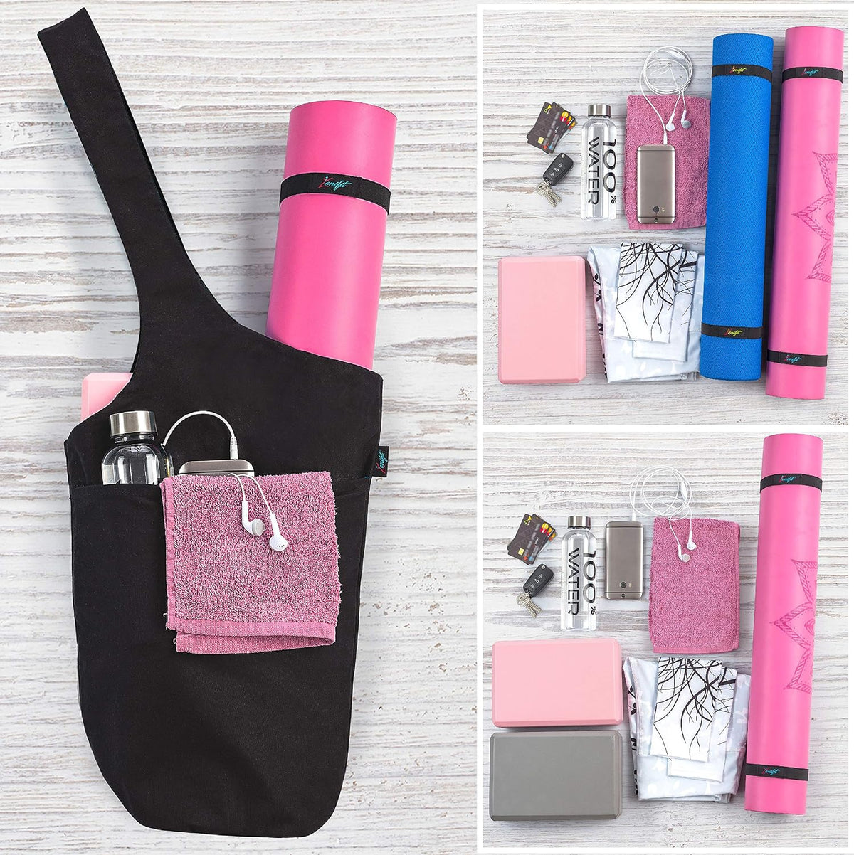 Yoga Mat Bag & Carrier with Pockets for Women