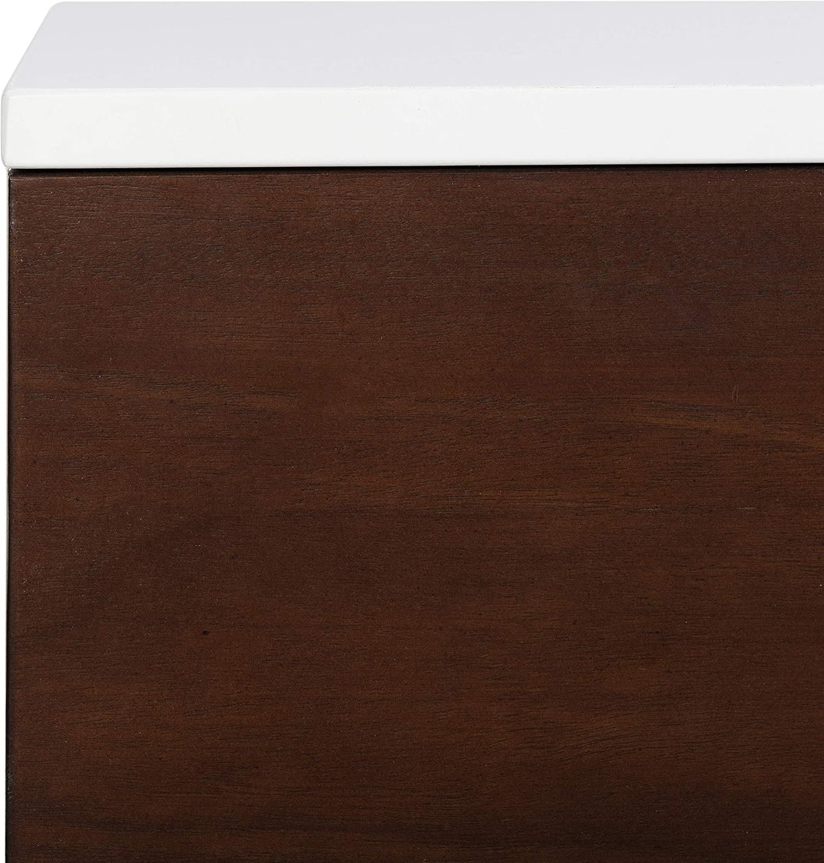 SAFAVIEH Genevieve TV Stand for up to 65" Flatscreen – Walnut & White, Mid-Century Modern Storage Cabinet, Entertainment Media Console (MED5000A)
