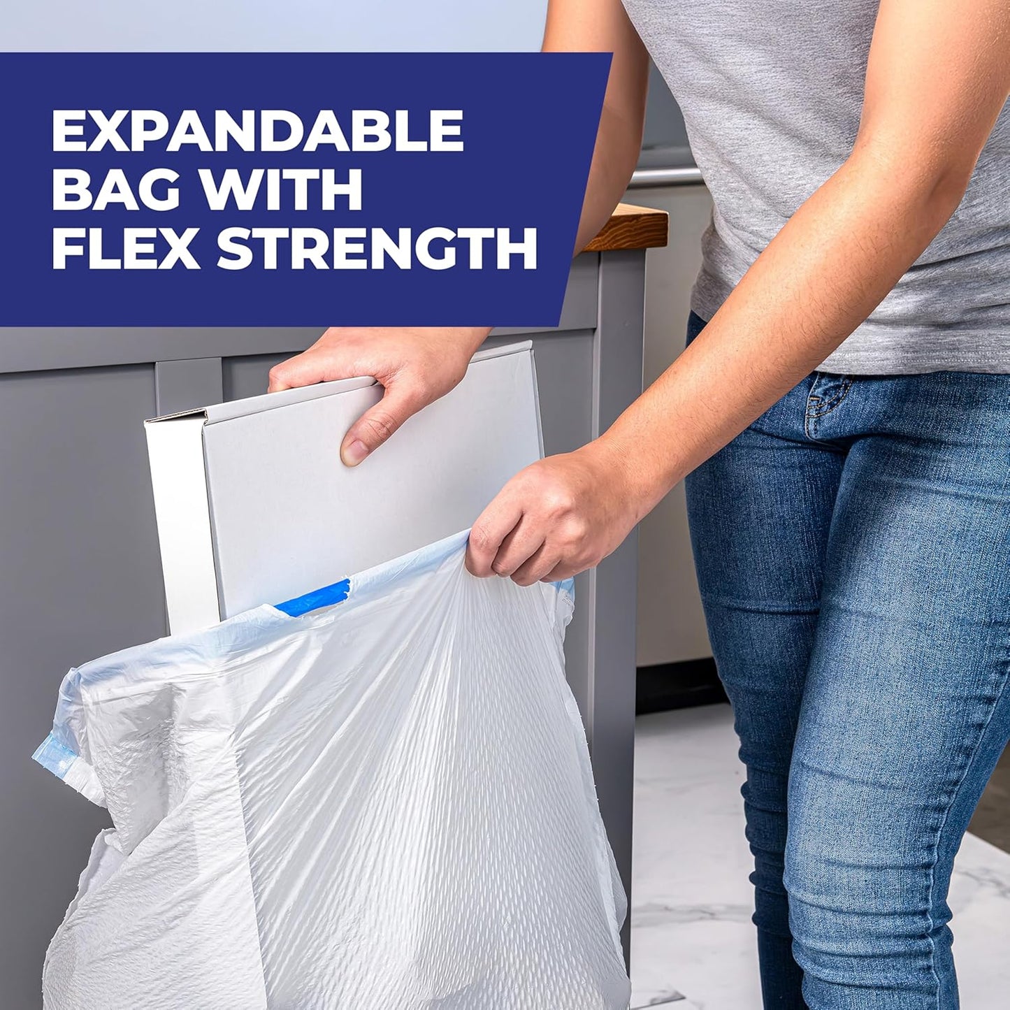 Hefty Ultra Strong 13 Gallon Trash Bags, Tall Kitchen, Drawstring Closure, Odor Control, White, Lavender, Sweet Vanilla, 80 Count