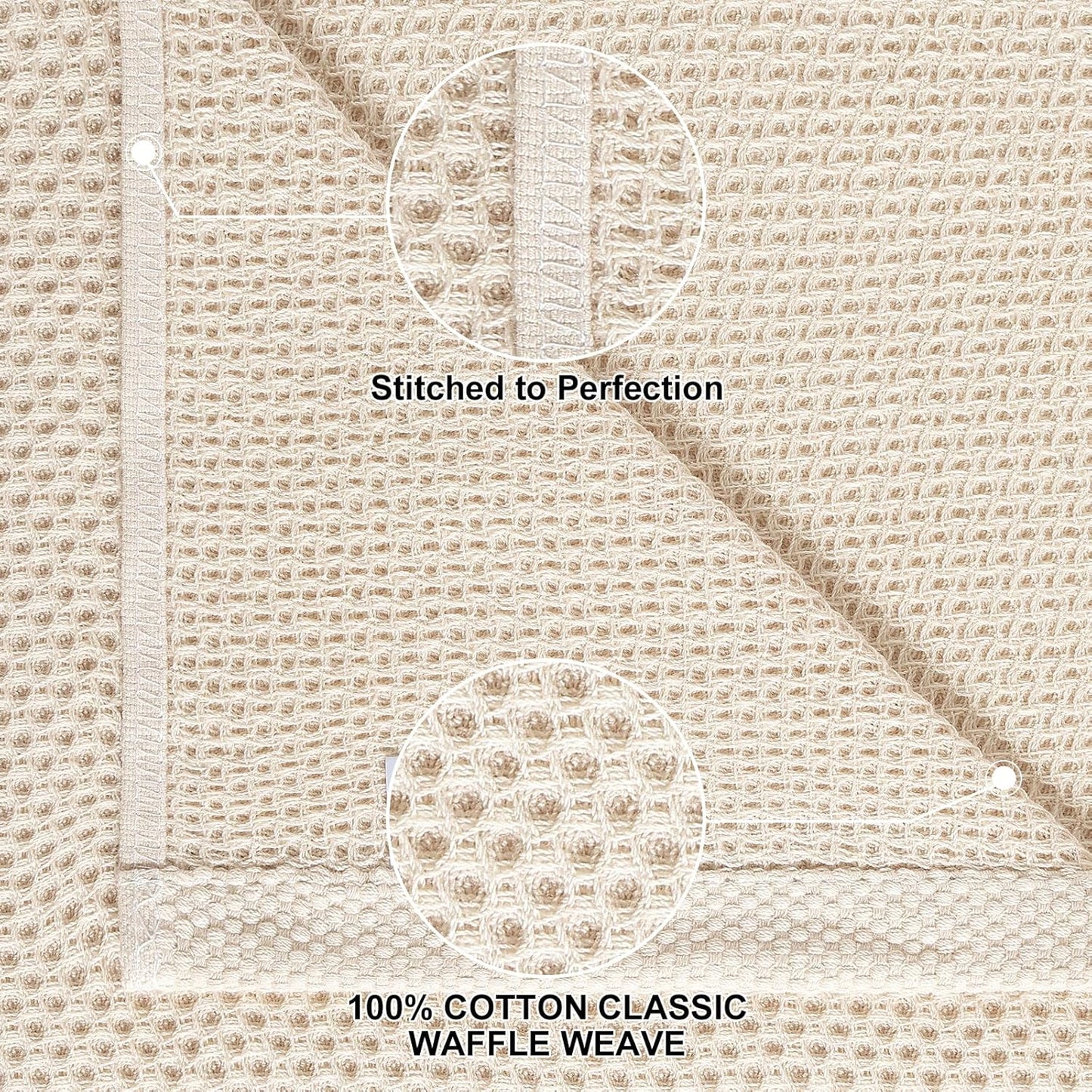 Homaxy 100% Cotton Kitchen Towels and Dishcloths Set, 12 x 12 Inches and 13 x 28 Inches, Set of 8 Bulk Kitchen Towels Set, Ultra Soft Absorbent Dish Cloths for Washing Dishes, Beige