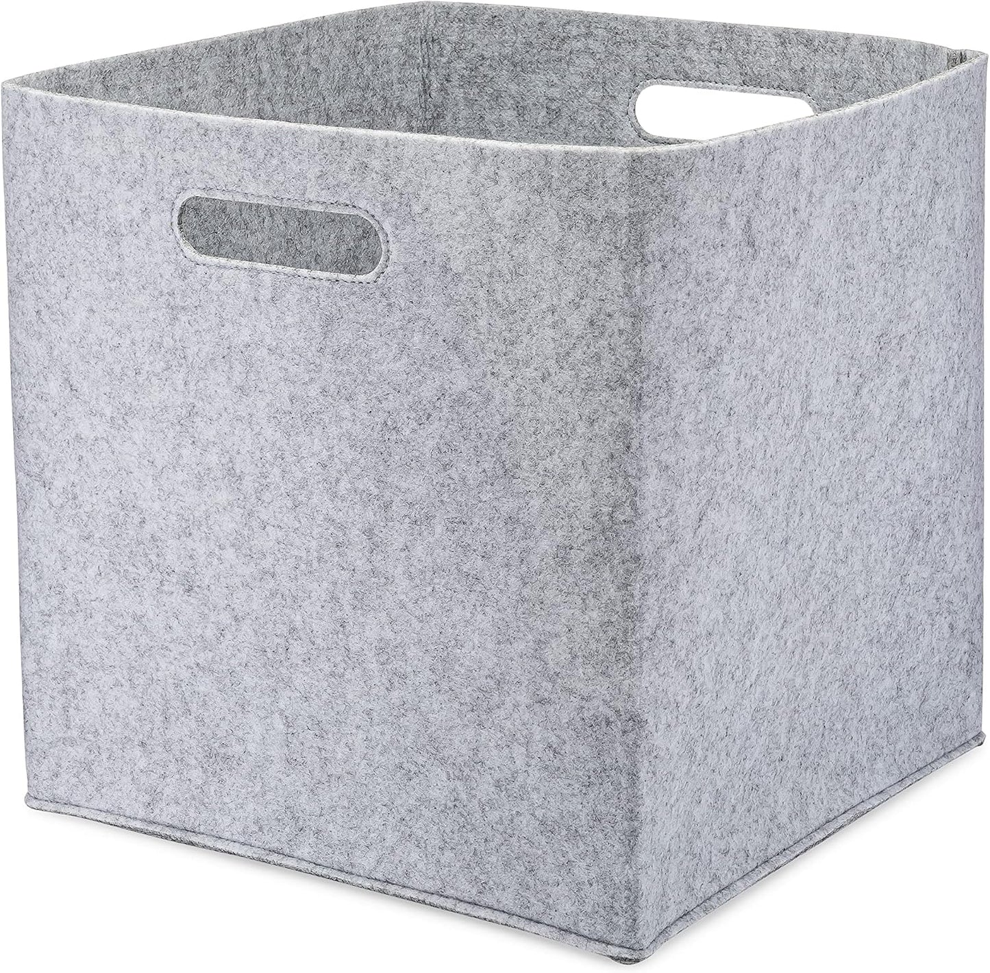 Parker Baby Co. Foldable Felt Storage Cube Bin, 11 Inch Storage Bin - Gray | Collapsible cubby basket stores diapers, toys, blankets & closet essentials. Soft felt fabric, flexible & foldable structure