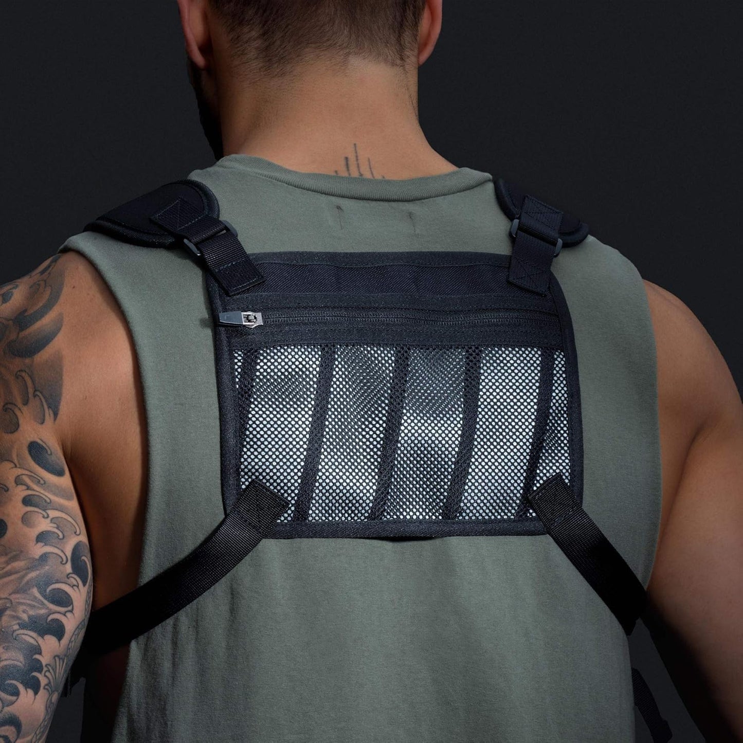 MVRK Water Resistant Running Vest Chest Pack, Phone Holder for Running, Lightweight Training Pack with Reflective Detail