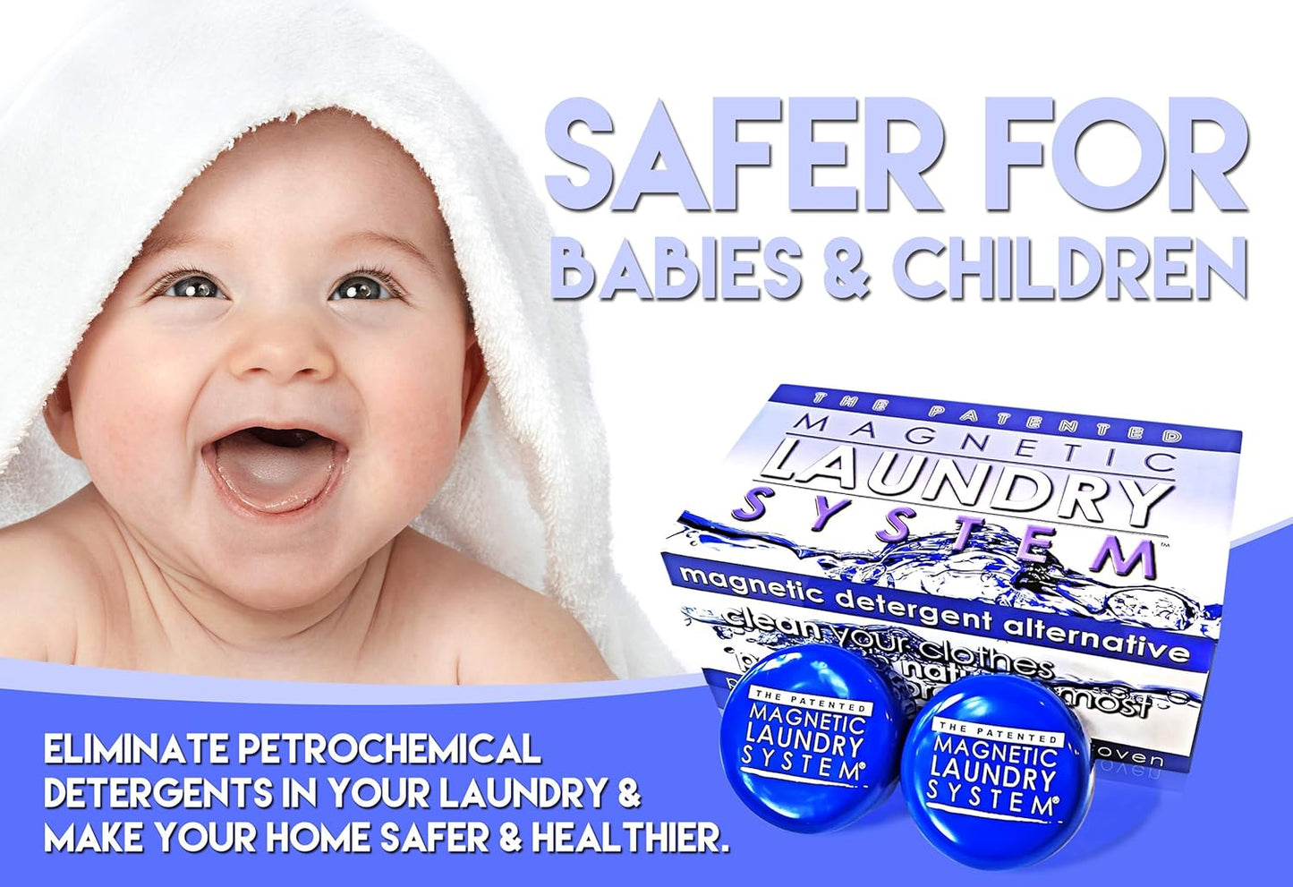 The Original MLS Laundry System – Patented and Proven Magnetic Laundry Detergent Alternative | Powder and Liquid Chemical-Free, Clear Scent, Sensitive Skin, Non-Toxic and Eco-Friendly