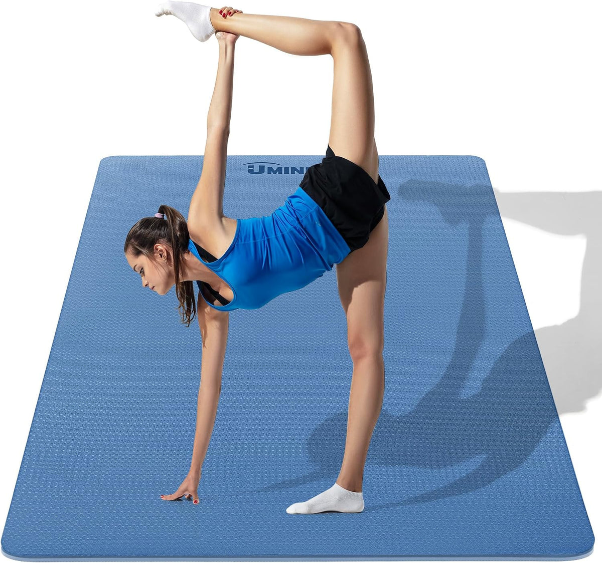 UMINEUX Large Yoga Mat for Men and Women 1/4 & 2/5 Inch Extra Thick TPE Fitness Mat for Home Gym Workout, Non-Slip, Eco Friendly Exercise Mat for Yoga, Pilates, Stretching, Meditation