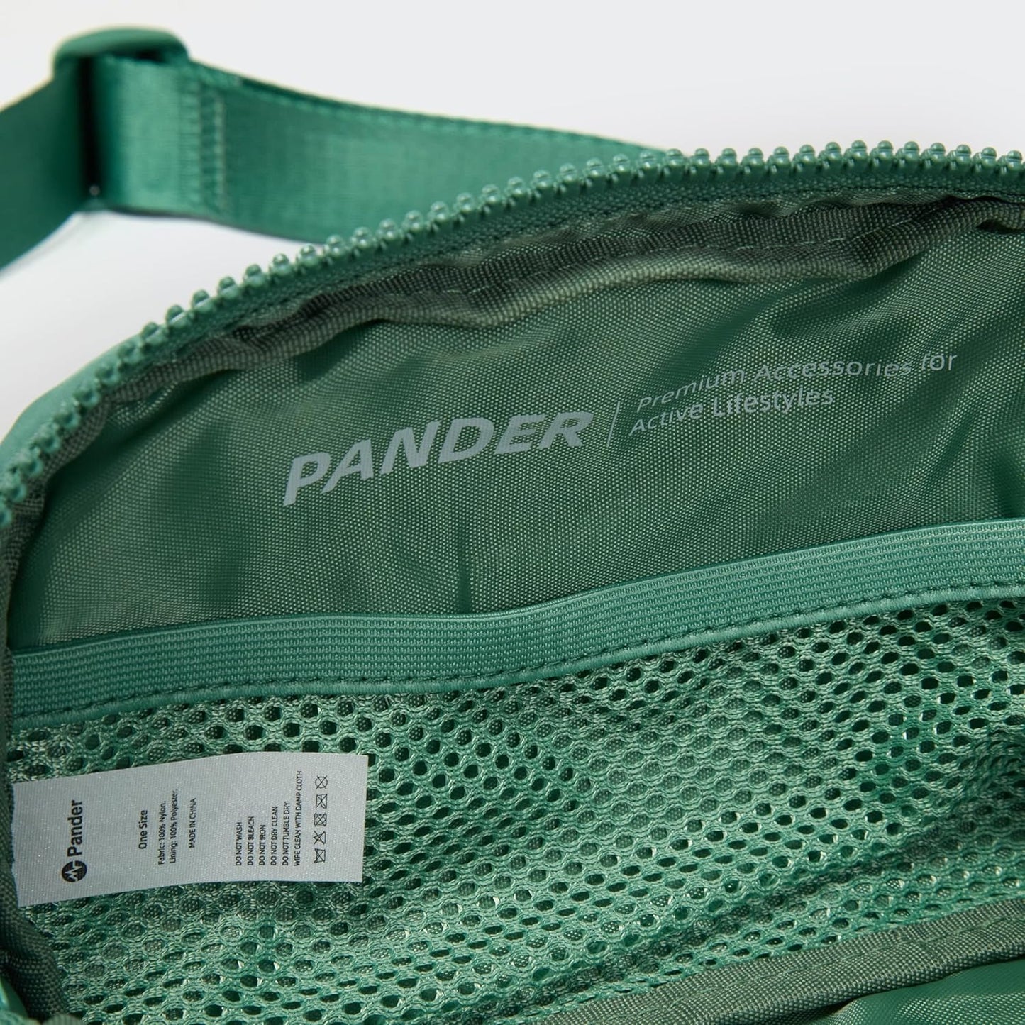 Pander Two Way Zipper Fanny Pack Nylon Everywhere Belt Bag for Women, Water Repellent Waist Packs, Crossbody Bags with Adjustable Strap (Eucalyptus Green)