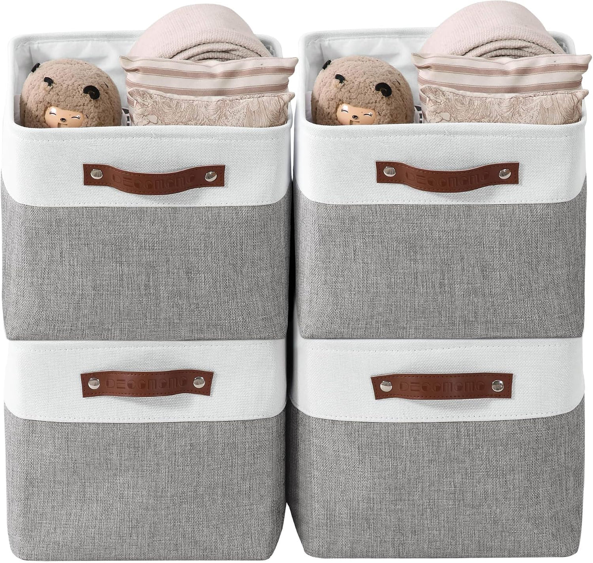 DECOMOMO Storage Bins, Extra Large Fabric Storage Baskets for Shelves 4Pack