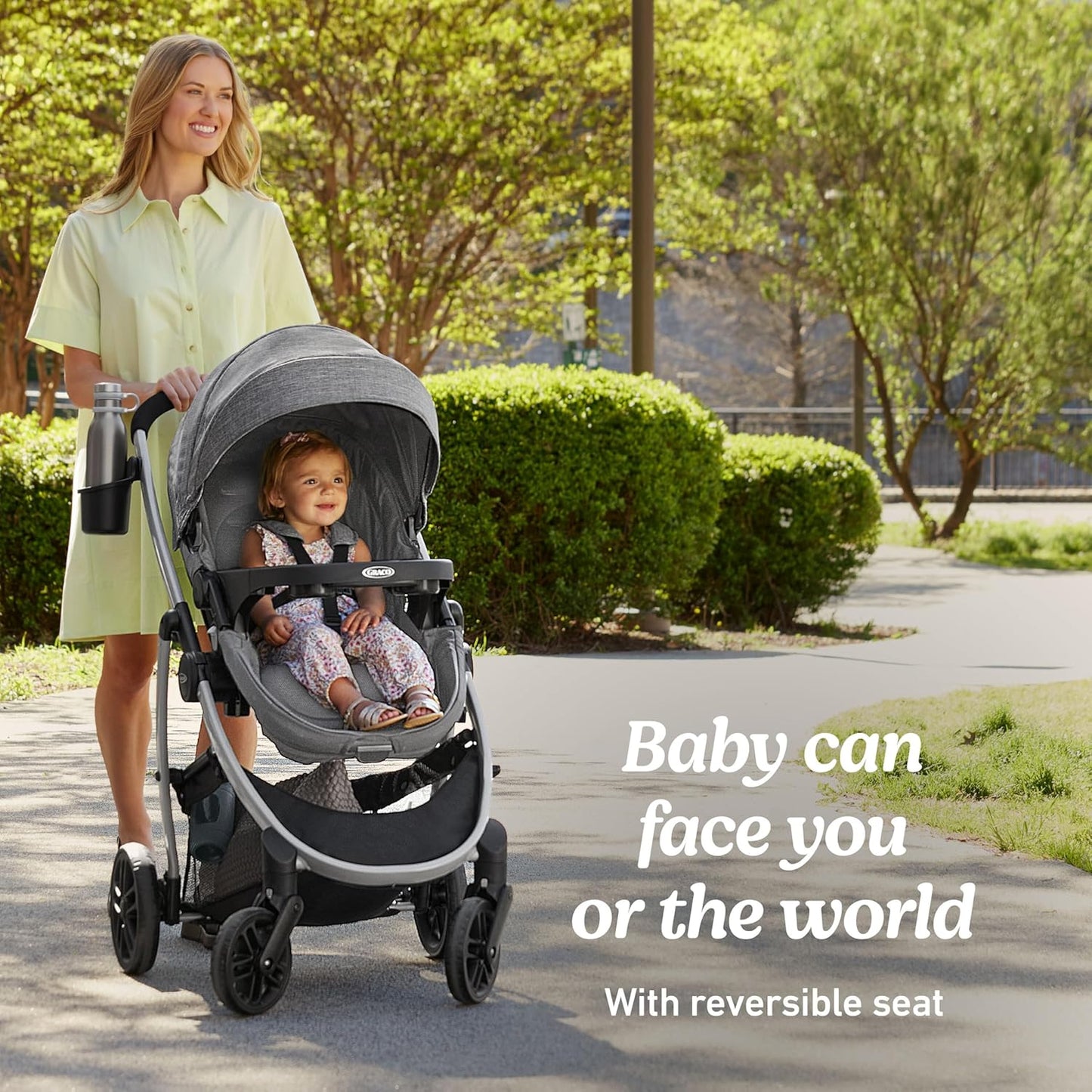 Graco Modes Pramette Stroller, 3-in-1 Baby Stroller, 3 Modes: Infant Car Seat Carrier (Car Seat Not Included), Infant Pramette, and Toddler Stroller, Reversible Seat, One-Hand Fold, Pierce