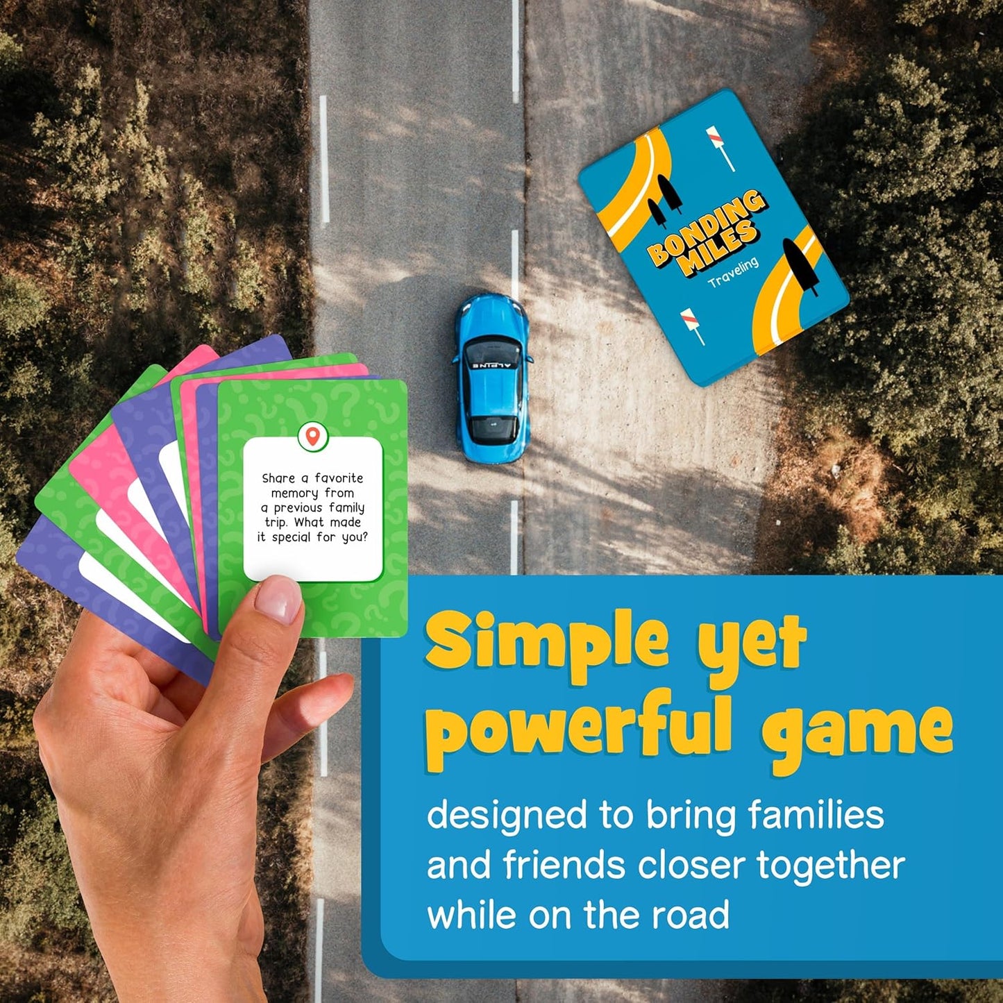WELL BALANCED Bonding Miles – Road Trip Conversation Card Game for Kids, Teens & Adults, Car Game, Travel Essentials