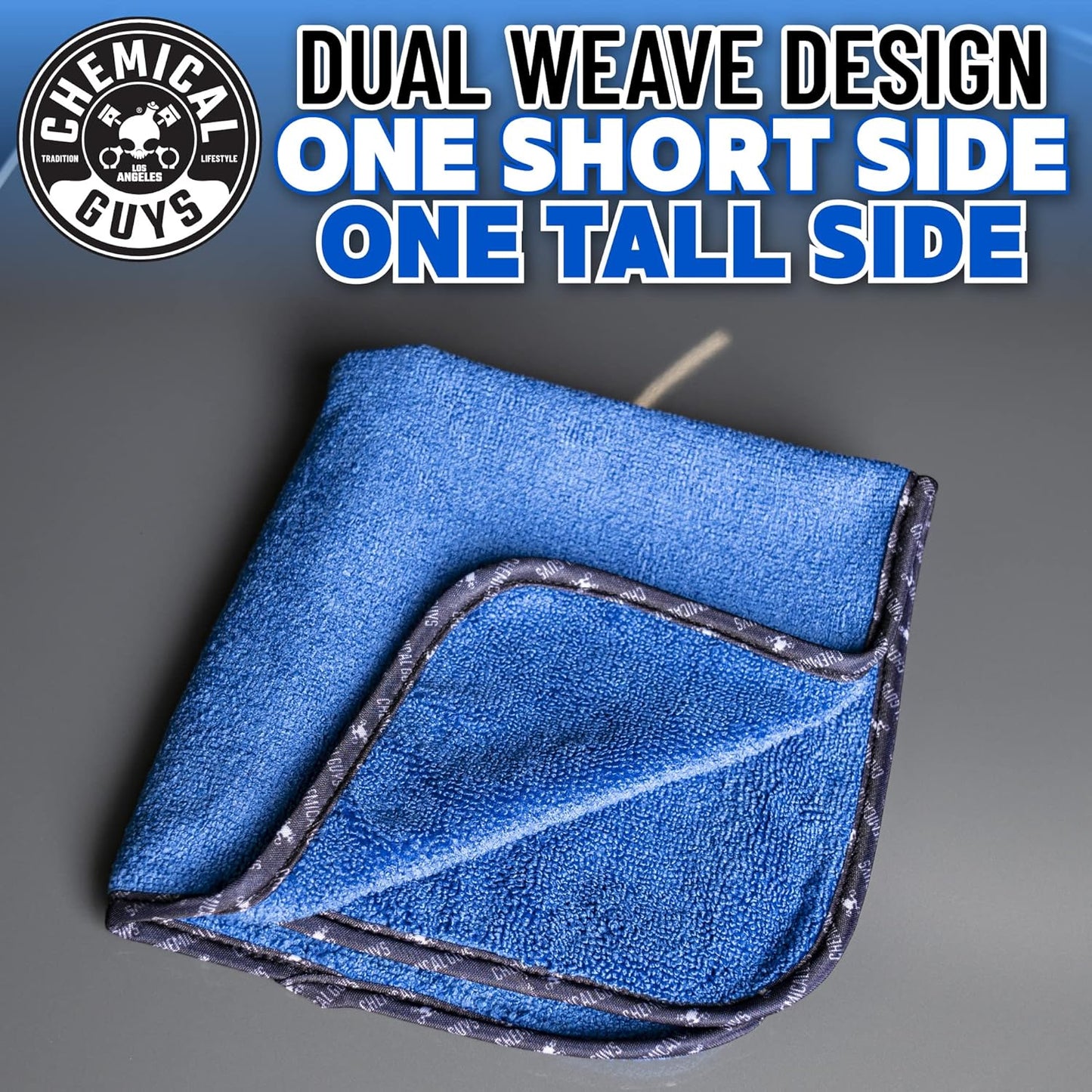 Chemical Guys Professional Grade Premium Microfiber Towels for Cars, Blue, 16" x 16", Ultra-Soft and Scratch-Free Car Detailing Cloths for Trucks, Motorcycles, and More - 3 Pack