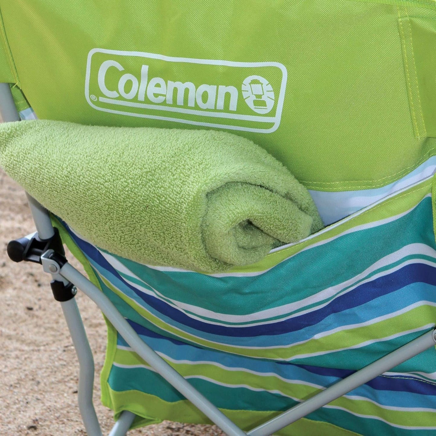 Coleman Utopia Breeze Lightweight Beach Chair with Cup Holder, Comfortable Portable Outdoor Chair with Carry Bag, Supports up to 300lbs, Great for Beach & Yard