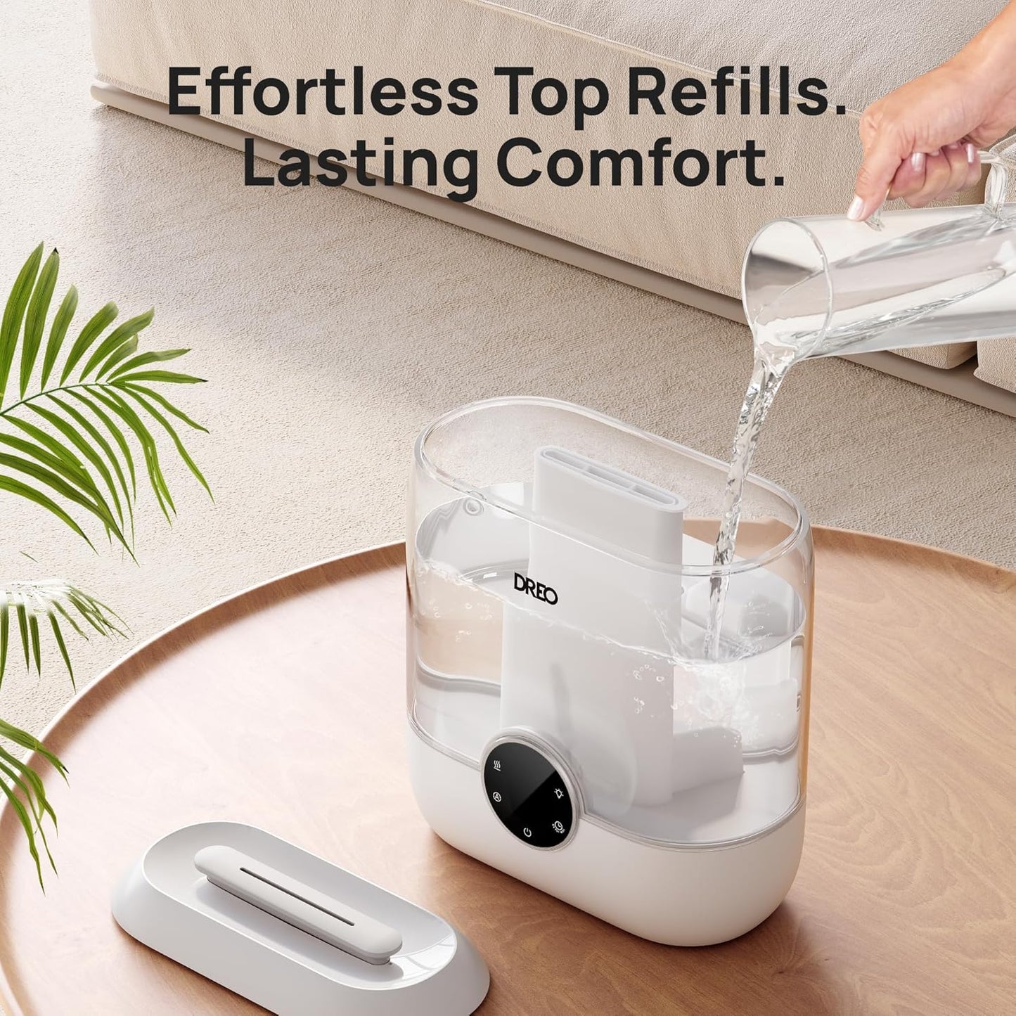 DREO Humidifiers for Bedroom, 6L Easy to Fill & Clean, 60H Runtime for Large room, 28 dB Quiet Cool Mist Air Humidifier for Plant, Baby Nursery, Home, Indoor, Night Light, Precise Humidity Control
