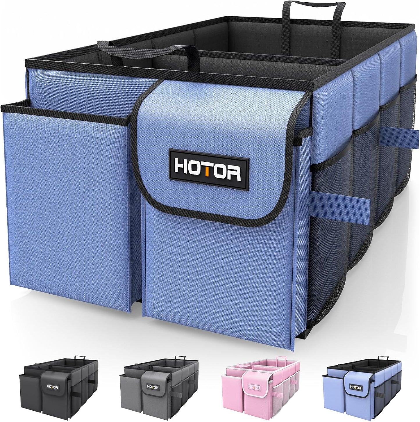 HOTOR Trunk Organizer - Car Organizer, Foldable Trunk organizer for SUVs & Sedans, Sturdy Car Organization for Car Accessories, Tools, Sundries, Brown Camouflage, 2 Compartments, 21.3"×12.6"×10.6"
