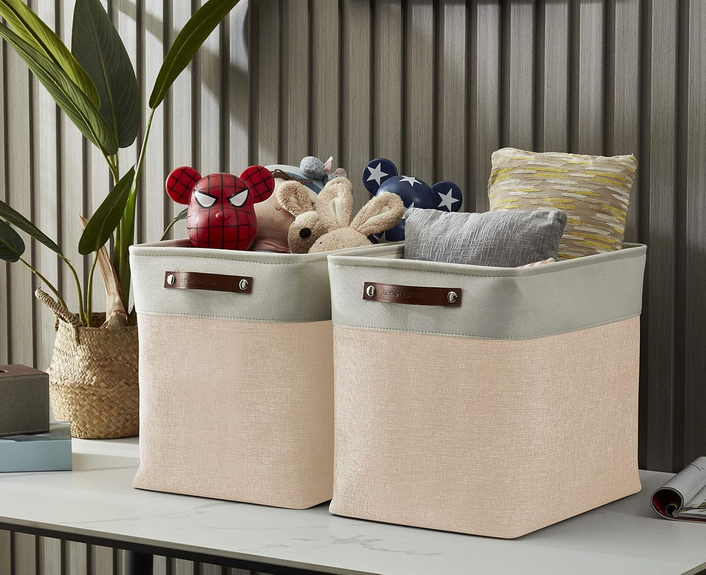 DECOMOMO Extra Large Storage Baskets, 54.5L Fabric Storage Bins 3 Pack