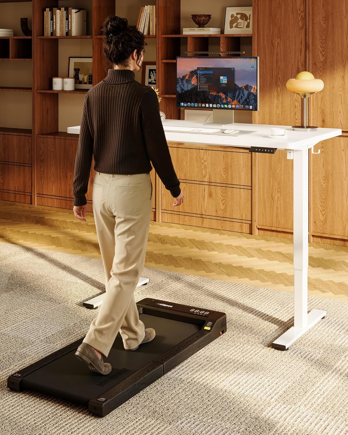 FLEXISPOT EN1 One-Piece Standing Desk, Electric Adjustable with 4 Memory Presets, 176 LBS Capacity, Stable & Quiet, Seamless Desktop for Home Office & Dual Monitors, 48"x24" White(White Frame)
