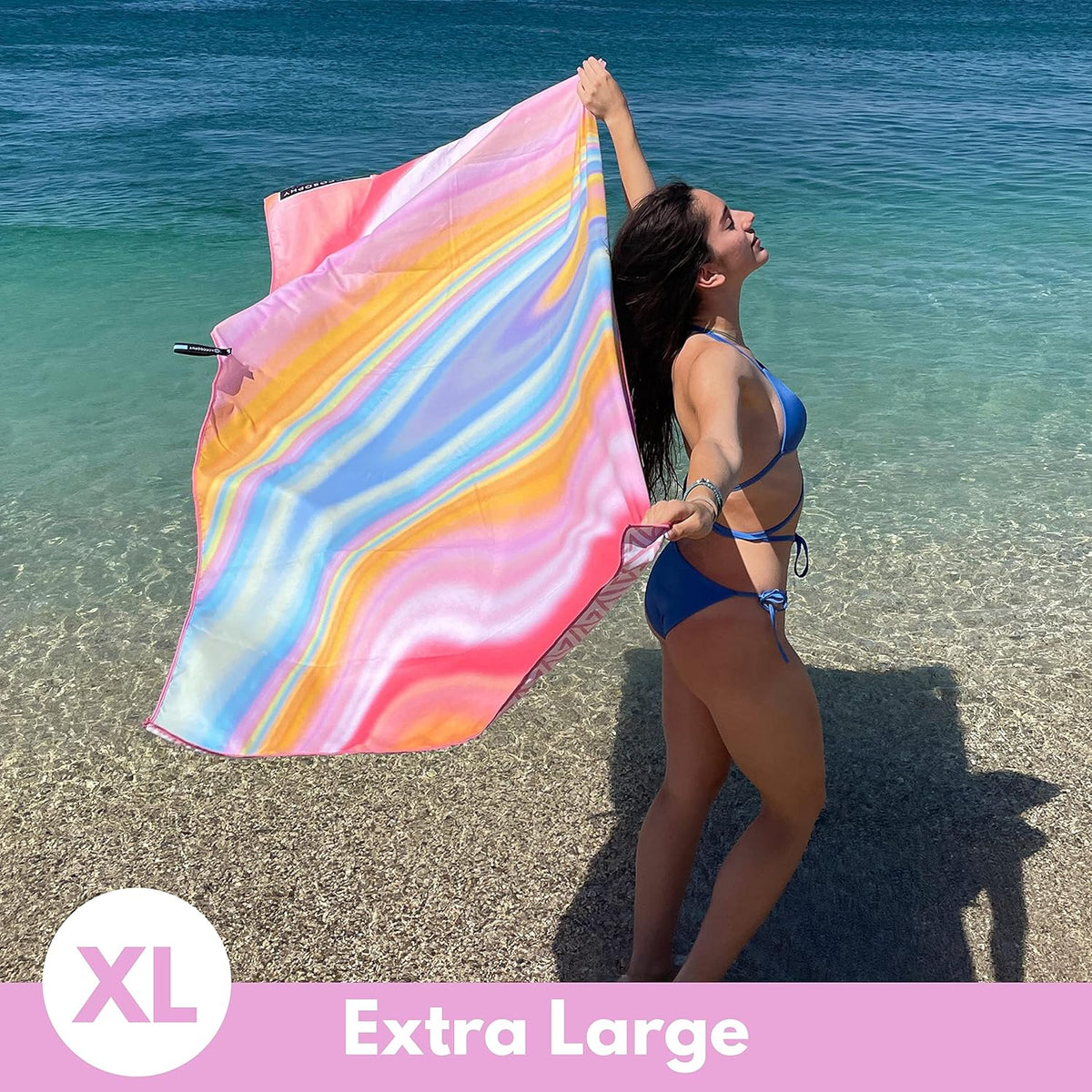ECCOSOPHY Microfiber Beach Towel - Quick Dry, Sand Free and Oversized 71x35