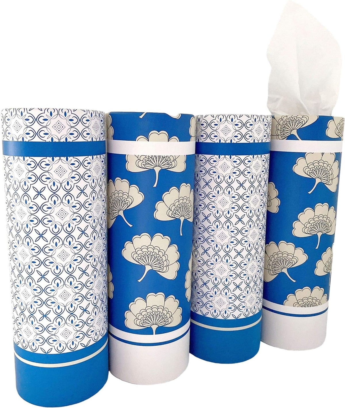 200 Sheets Car Tissues Holder with Facial Tissues 3-ply Travel Tissue Tubes 4 PK Tissues Box Container Perfect Fit for Car Cup Holder Cylinder (Pink)