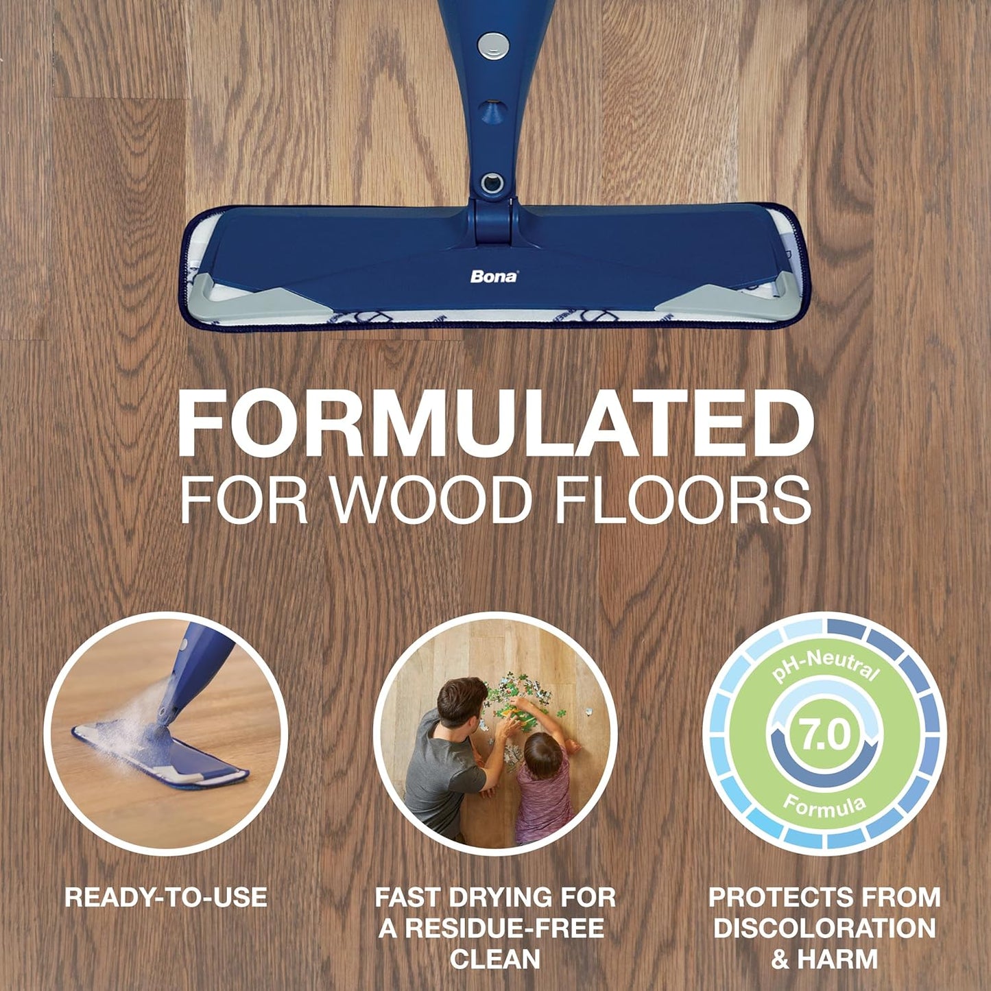 Bona Hardwood Floor Cleaner Refill - 128 fl oz - Unscented - Refill for Bona Spray Mops and Spray Bottles - Residue-Free Floor Cleaning Solution for Wood Floors