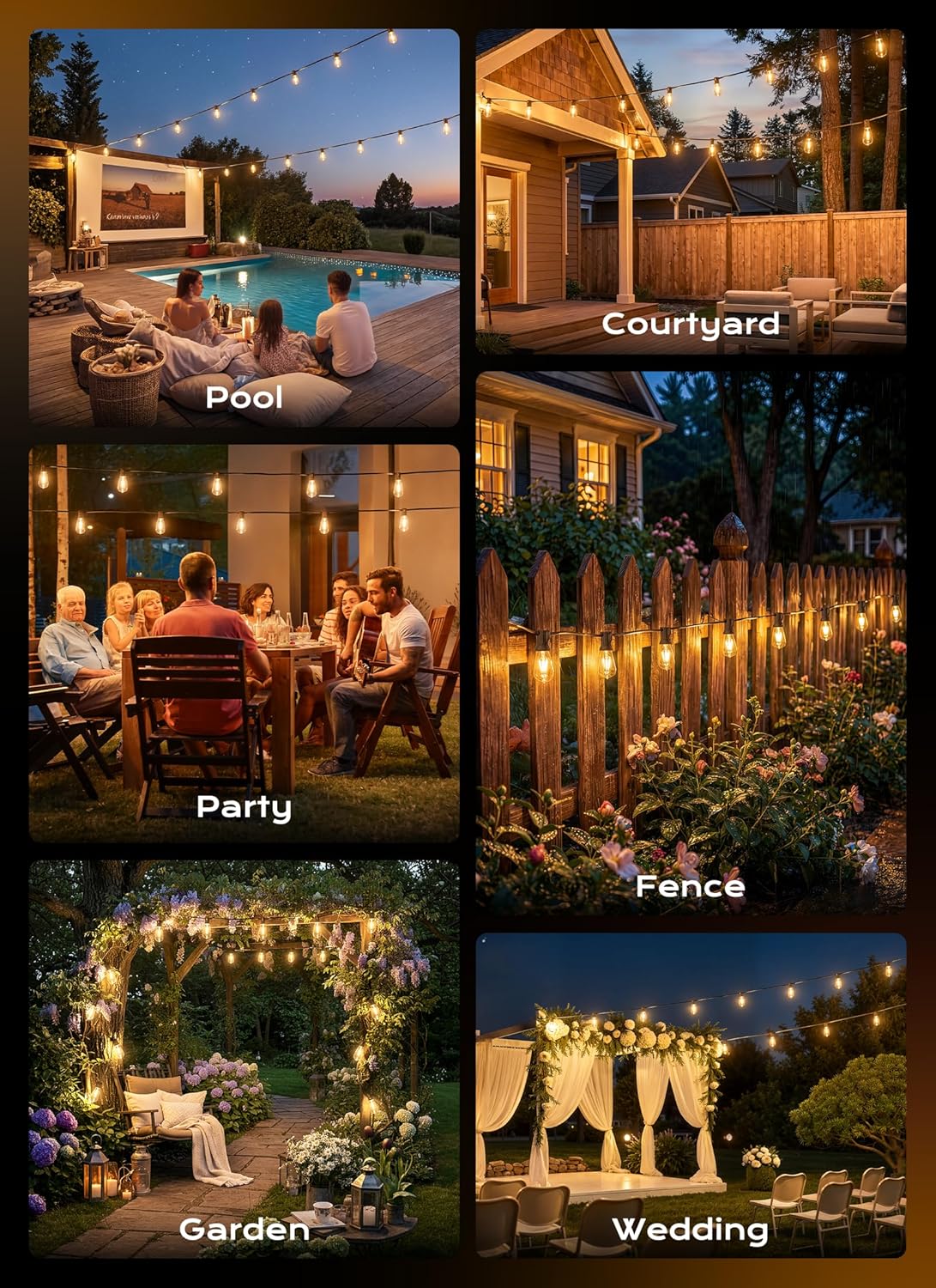 Minetom 100FT Outdoor-String-Lights with Remote, Shatterproof ST38 LED Bulbs, Waterproof Patio Lights with 3 Modes, Dimmable & Connectable 2700K Hanging Lights for Backyard Porch Deck Balcony