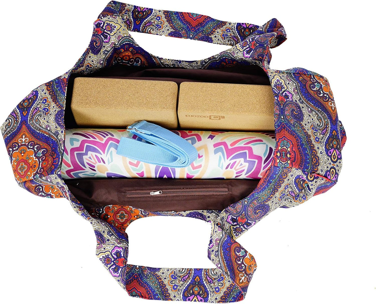 Aozora Yoga Mat Bag Large Yoga Mat Tote Sling Carrier with Pockets Fits Mats with Multi-Functional Storage Pockets Light and Durable
