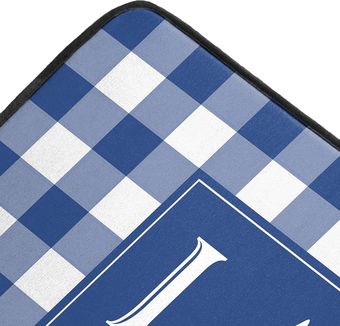 ROMAMIGO Laundry Room Rug Runner Non Slip Laundry Mats Mudroom Laundromat Runner Farmhouse Kitchen Floor Mat Bathroom Laundry Room Decor Accessories(20 X 47 inch, Buffalo Plaid Blue)
