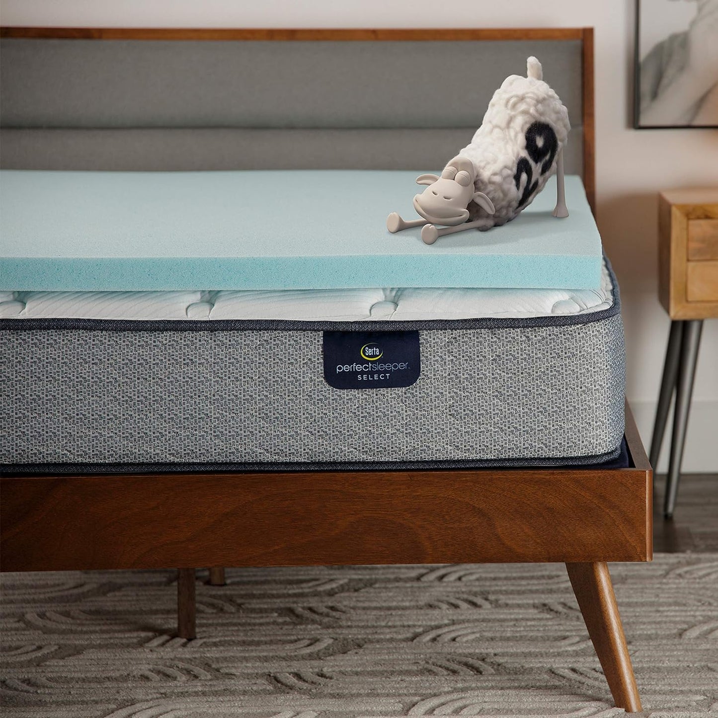 Serta ThermaGel Cooling, Pressure-Relieving Memory Foam Mattress Topper, 3 Inch, King, Made in The USA