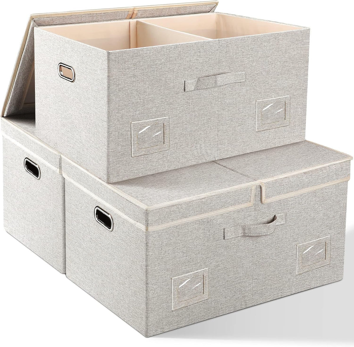 Storage Bins with Lids Fabric Closet Organizers Cubes Office Organization