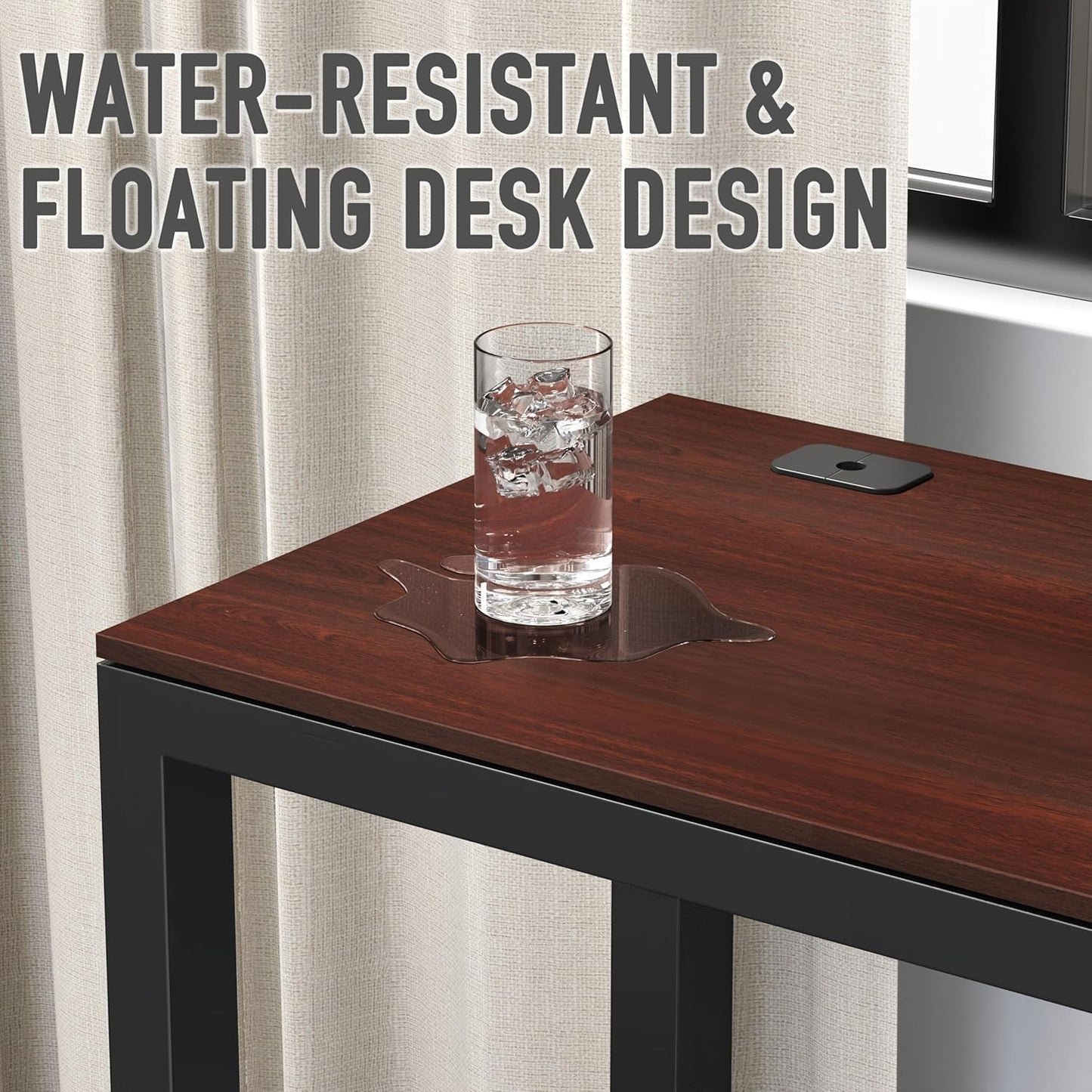 SHW 55-Inch Commercial-Grade Office Computer Desk, Cherry