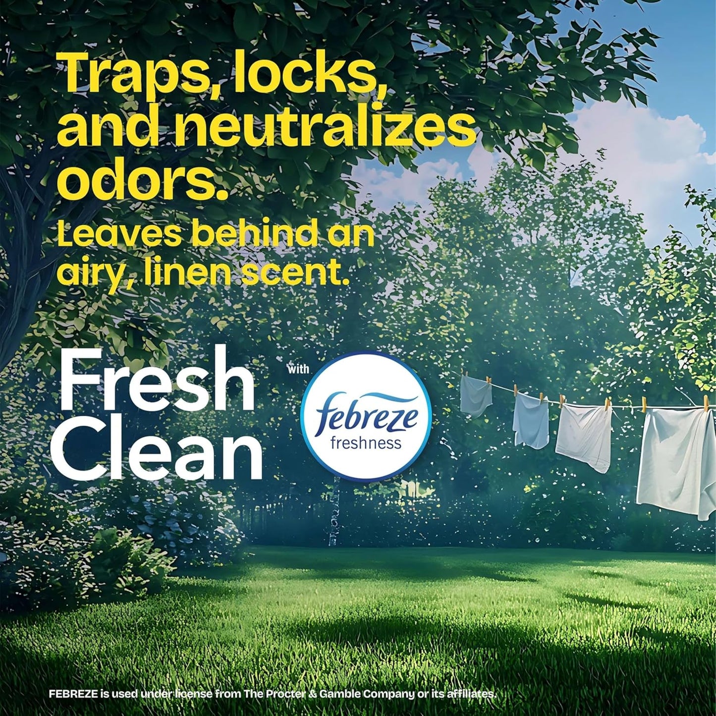 Glad Medium Trash Bags, 8 Gallon, Febreze Fresh Clean Garbage Bags, With Odor Control and Drawstring, 80 Count