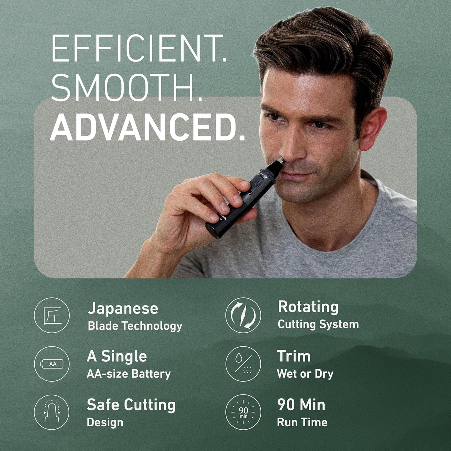 Panasonic Men’s Ear and Nose Hair Trimmer, Wet Dry Hypoallergenic Dual Edge Blade, Ear Hair Trimmer for Men - ER-GN30-H