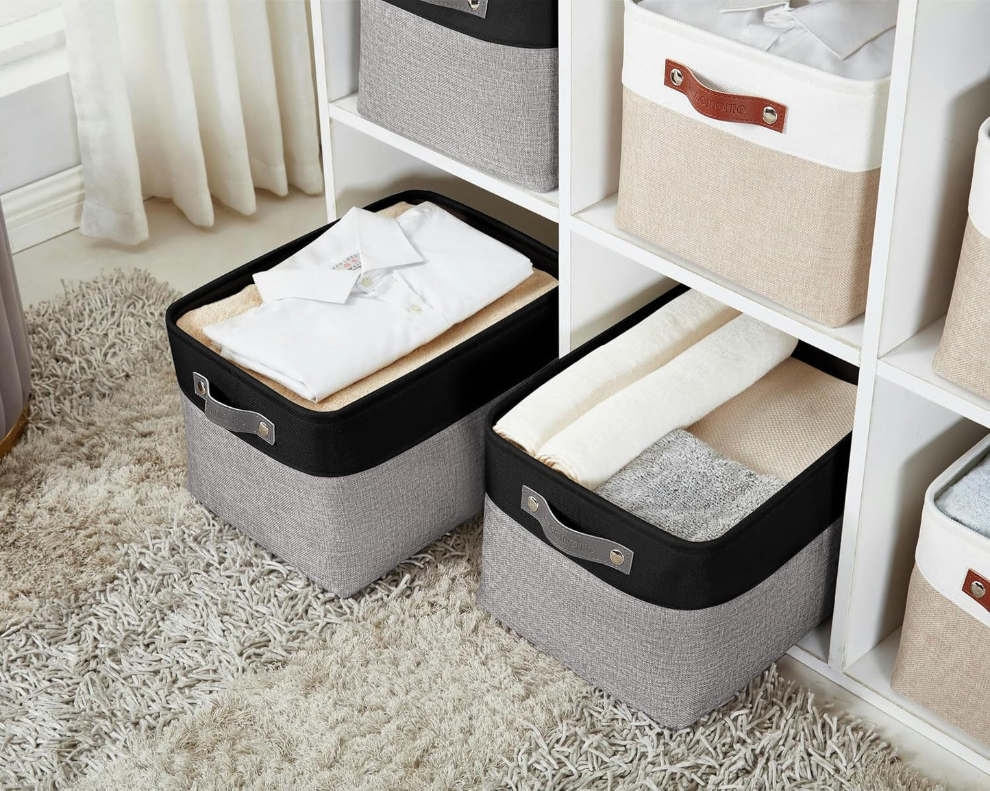 DECOMOMO Storage Bins, Extra Large Fabric Storage Baskets for Shelves 3Pack