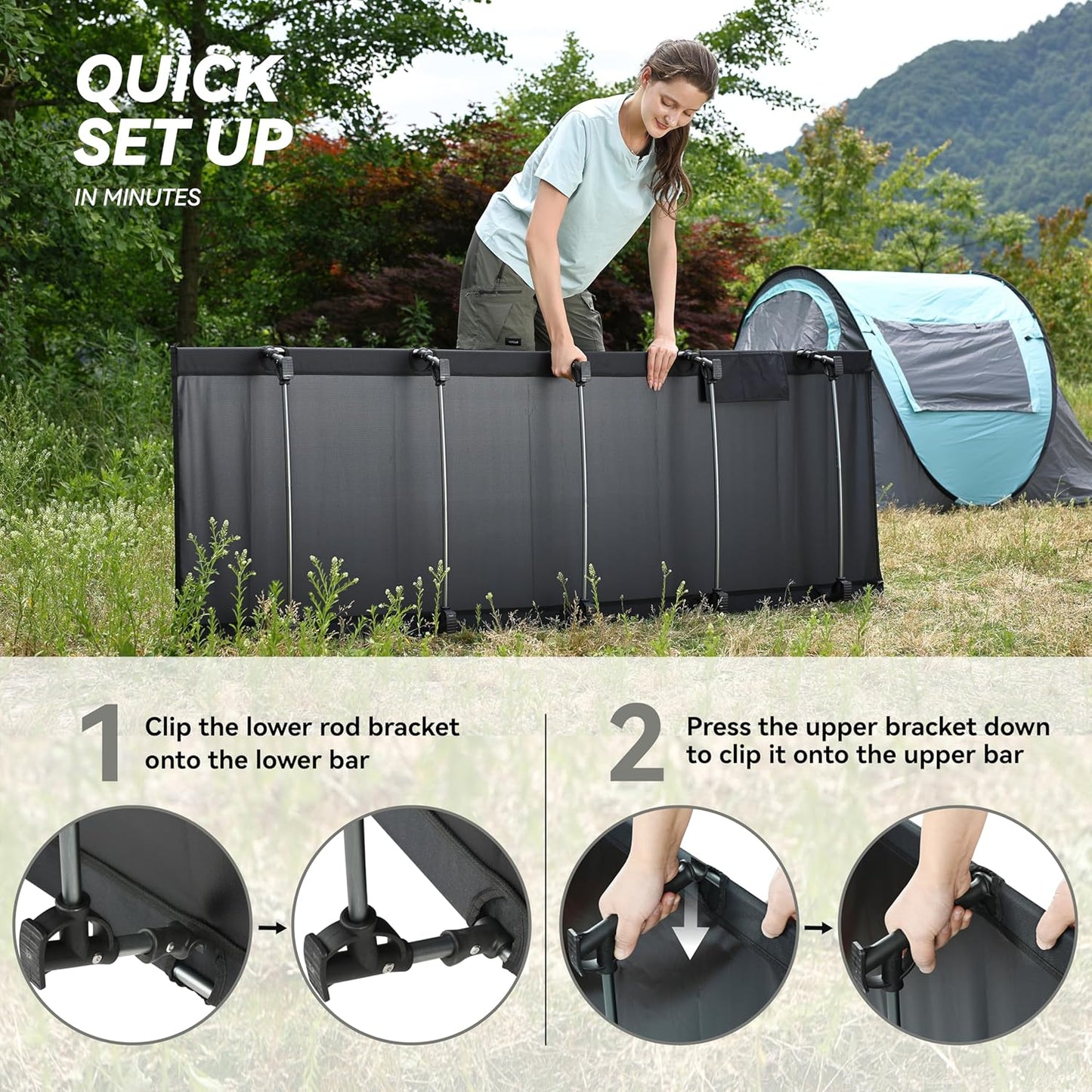 MARCHWAY Ultralight Folding Tent Camping Cot Bed, Portable Compact for Outdoor Travel, Base Camp, Hiking, Mountaineering, Lightweight Backpacking (Black)