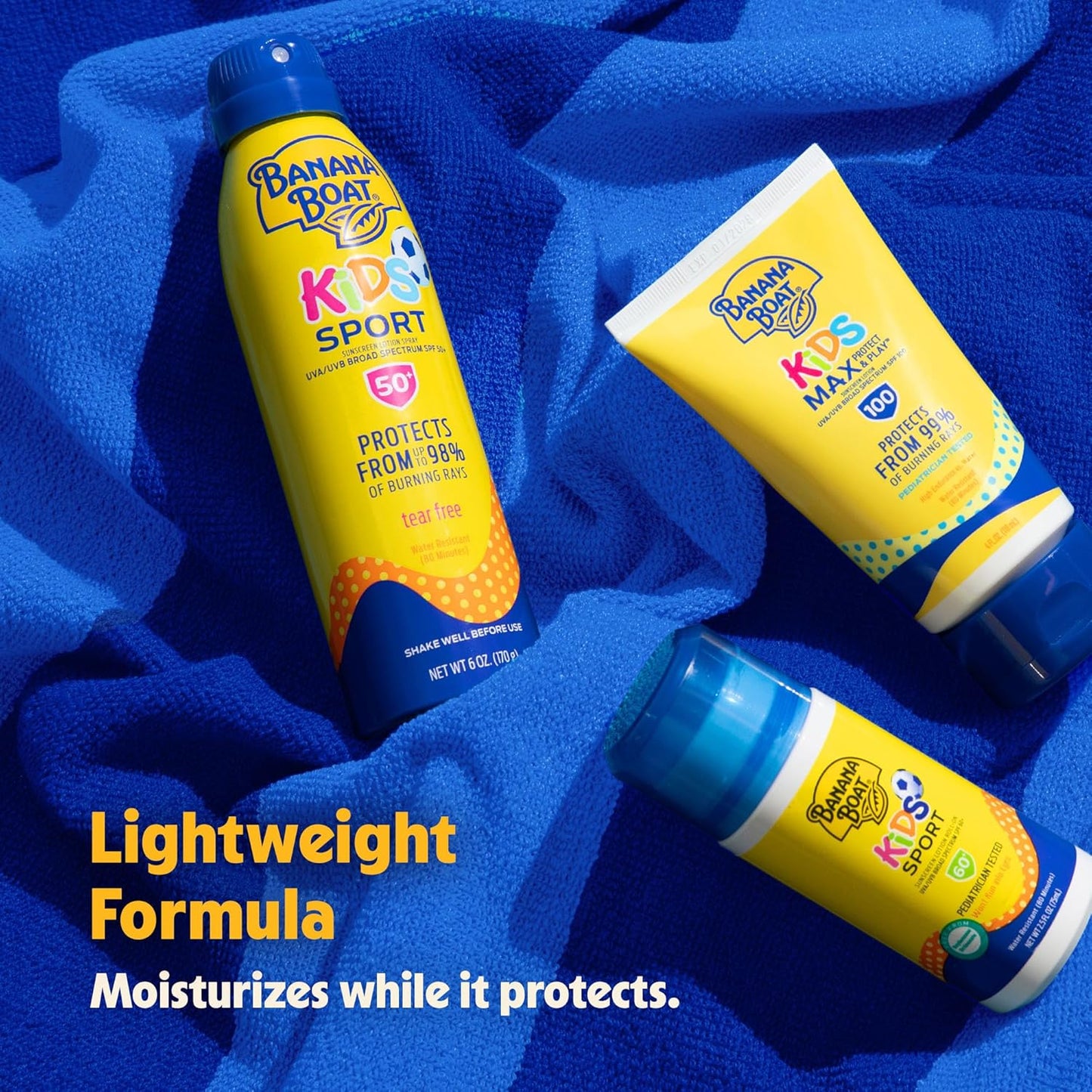 Banana Boat Sport Kids Sunscreen Spray SPF 50, Twin Pack | Spray Sunscreen for Kids, Childrens Sunblock SPF 50, Oxybenzone Free, 6oz each