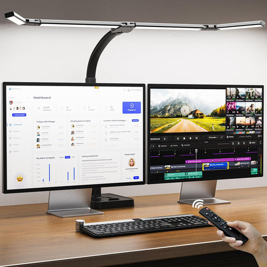 LED Desk Lamp for Home Office, Eye-Caring Desk Light with Remote,Adjustable Flexible Gooseneck,Adjustable Gooseneck Office LED Task Light with Soft Non-Glare Lighting,Perfect for Study