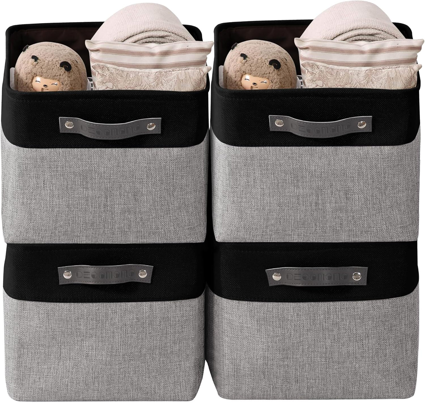 DECOMOMO Storage Bins, Large Fabric Storage Baskets for Shelves 4 Pack