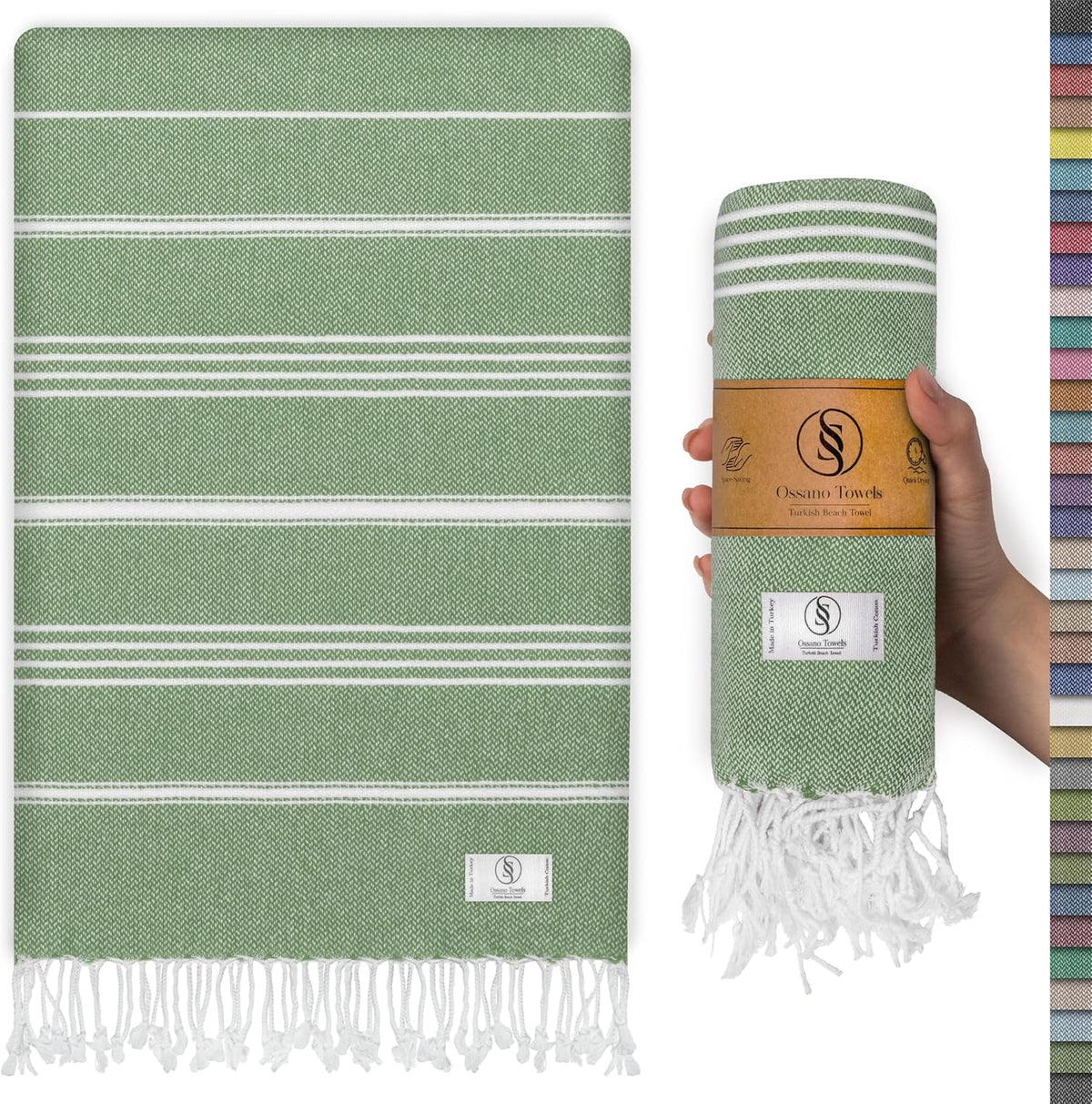 Ossano Turkish Beach Towel Soft & Luxury Extra Large (39" x 71") - Quick Dry, Versatile and Functional as Travel, Outdoor and Picnic Blanket, Yoga, Pool and Bath Towel - Magenta