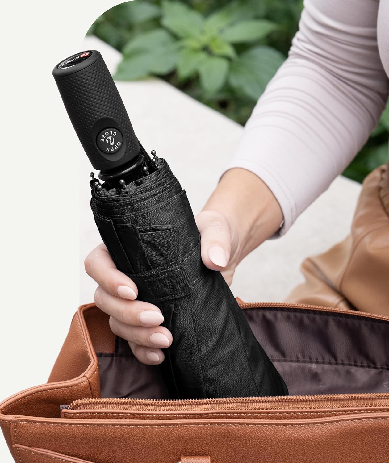 Repel Windproof Travel Umbrella - Compact & Withstands Winds up to 100MPH , Strongest Premium Auto Folding Umbrella for Rain and Sun - Durable, Light & Portable for Women & Men , Fits Backpack & Cars