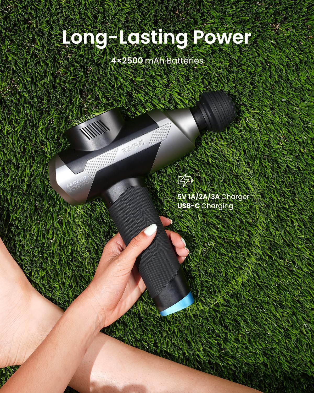 RENPHO Ascend Massage Gun, Adjustable 6-12mm Amplitude